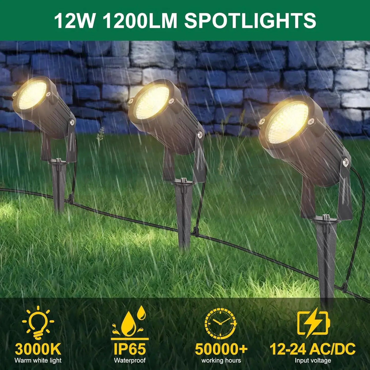 16 Pack 5W Low Voltage Landscape Lights Led Pathway Lawn Spike