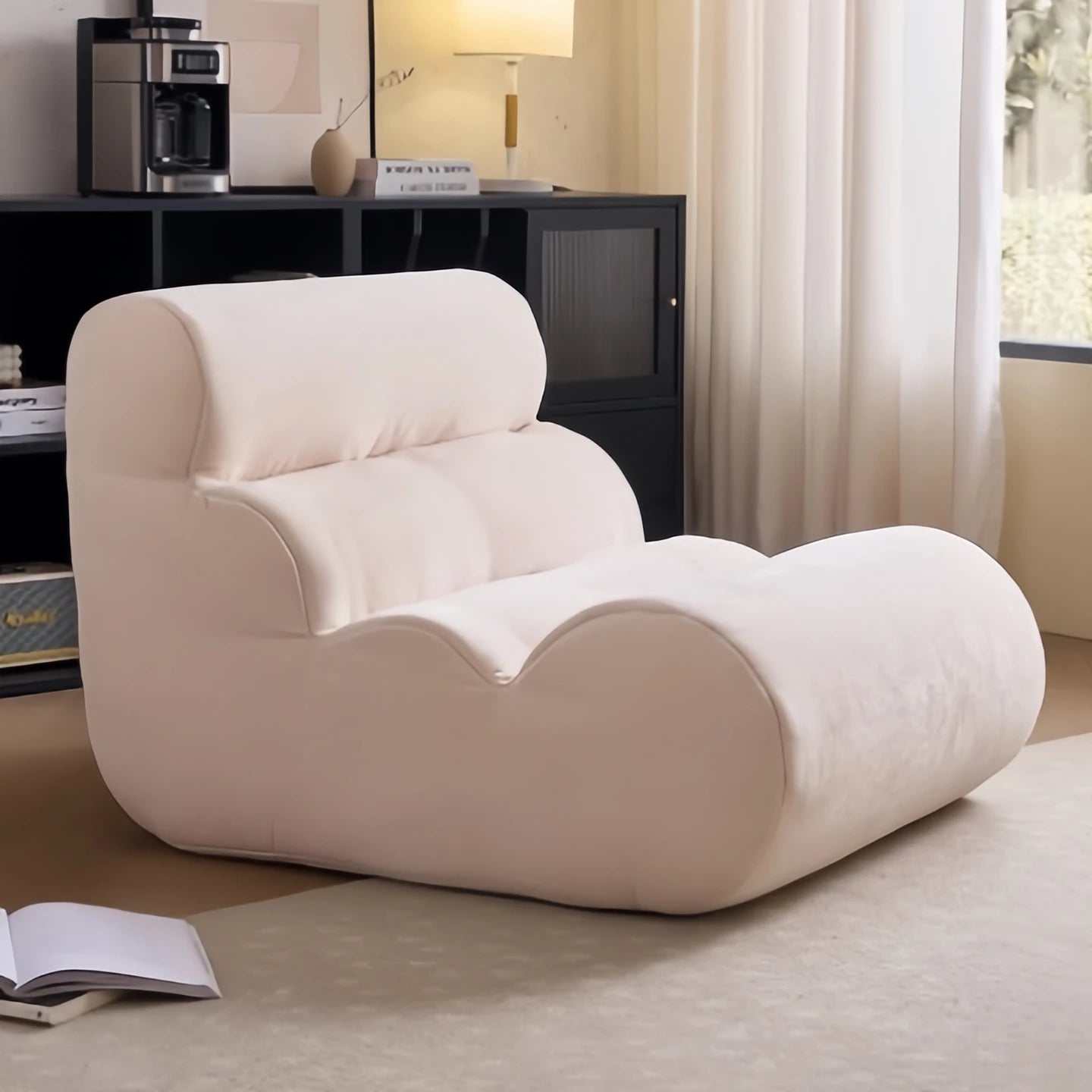 Lounge Chair | Velvet Fabric | No Assembly | One Size