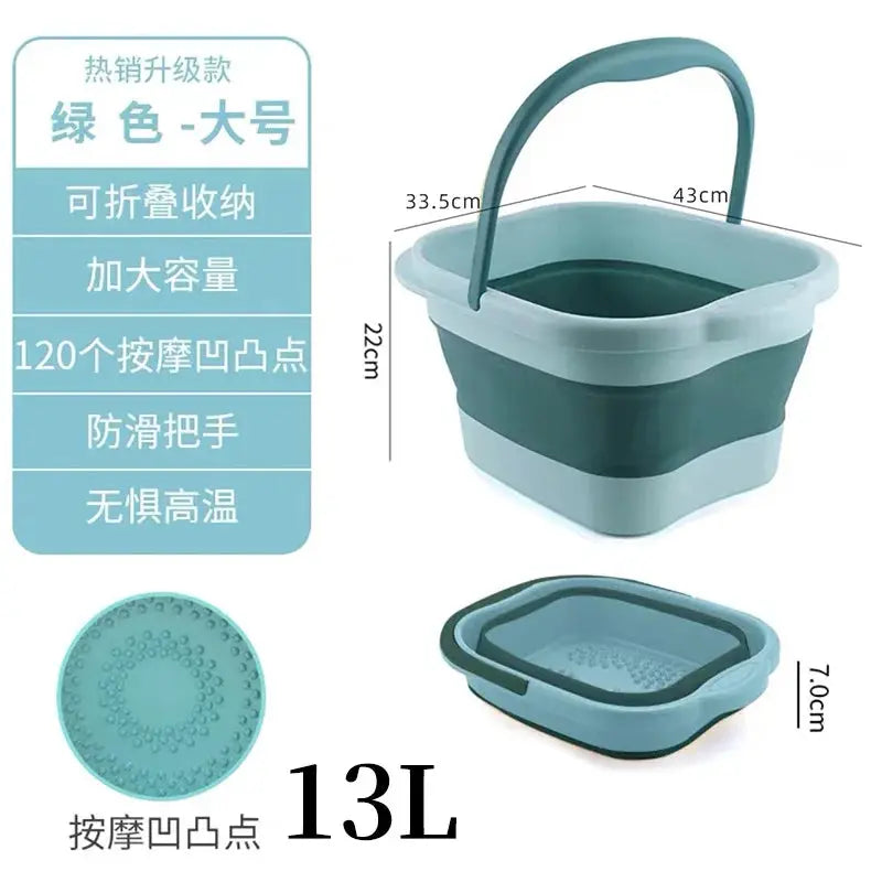 Portable Foot Soaking Tub | Deep Foldable Basin | Compact Home Spa | Large Capacity
