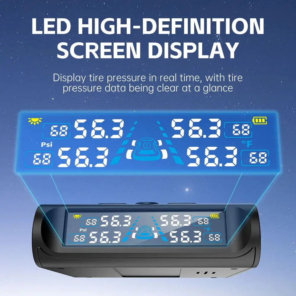 Car Security Alarm Systems Tire Pressure Monitoring Auto Accessories 4 Exteral Universal Solar TPMS Tyre Temperature Monitor from PriceLows™