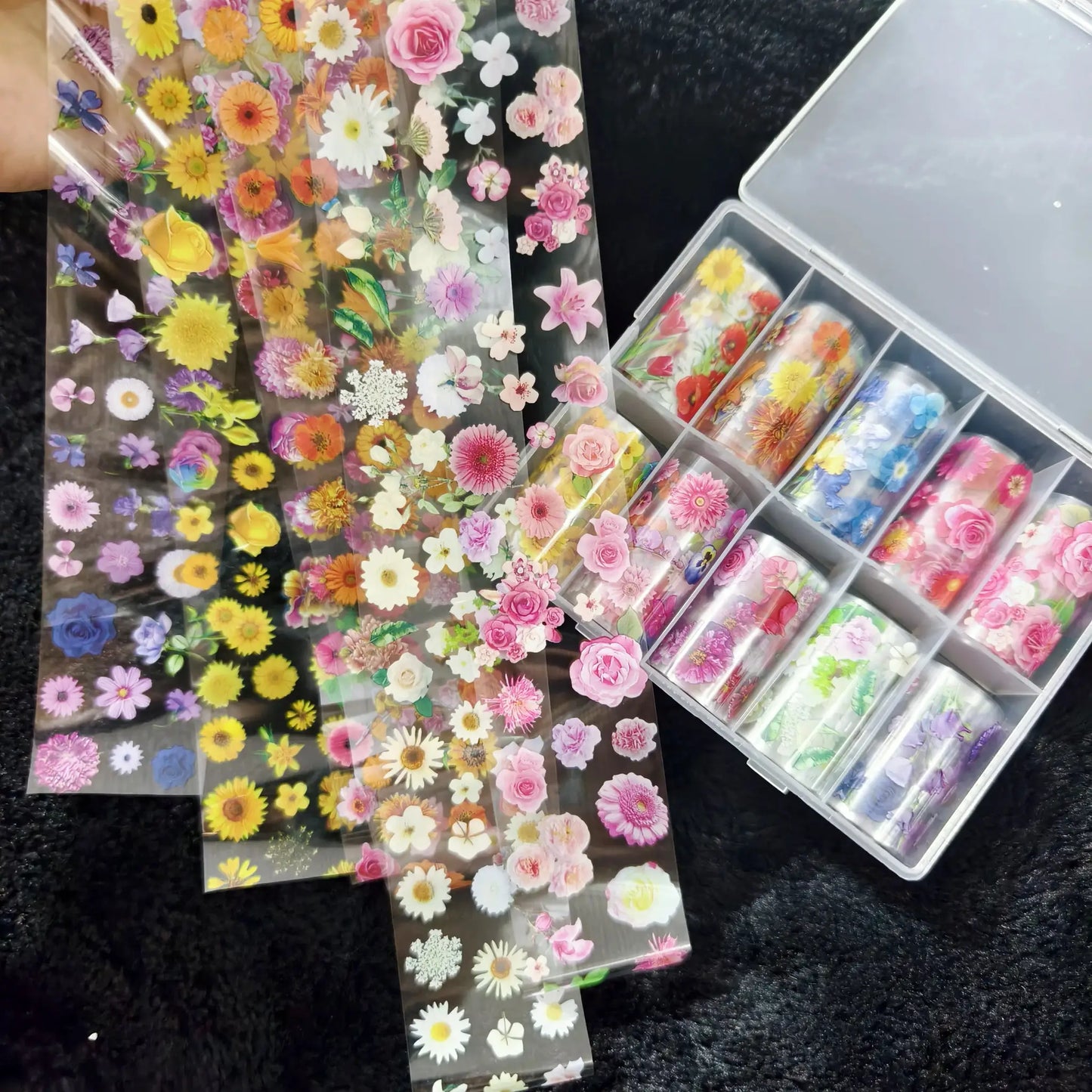 10Rolls Halloween Flower Plaid Angel Marble Bow Nail Foils Transfer Paper Nail Art Stickers Decal Nails Decoration from PriceLows™