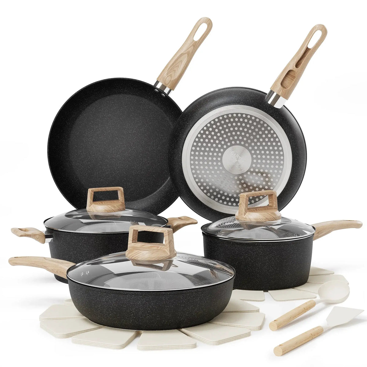 Ceramic Cookware Set | 14 Piece | Induction Ready | Oven Safe