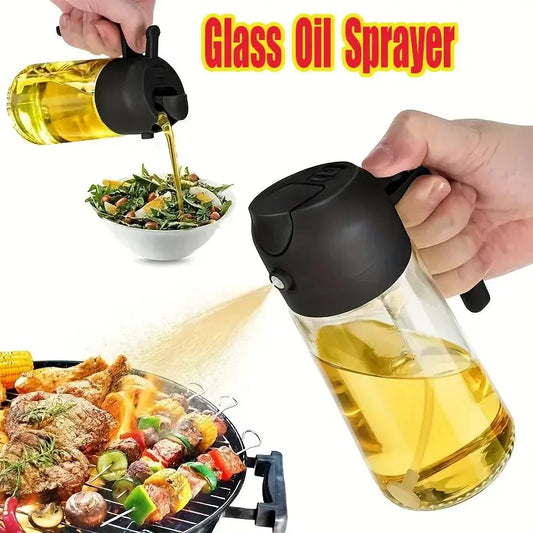Oil Sprayer | Glass Oil Bottle | 2In1 Design | BBQ And Air Fryer