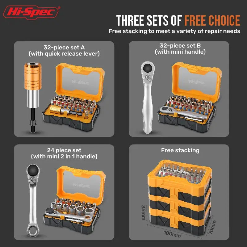 Hi-Spec 72-T Mini Ratchet Socket Wrench Set Magnetic Screwdriver Kit with Torx Screwdrivers And Bits from PriceLows™