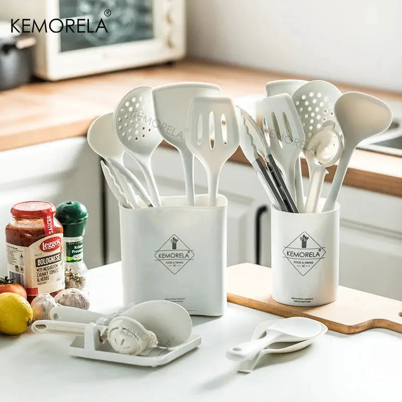 9PCS Silicone Kitchen Utensils Set Non-Stick Cooking For Cookware Silica GelHandle Spatula Egg Grade Kitchen Accessories from PriceLows™