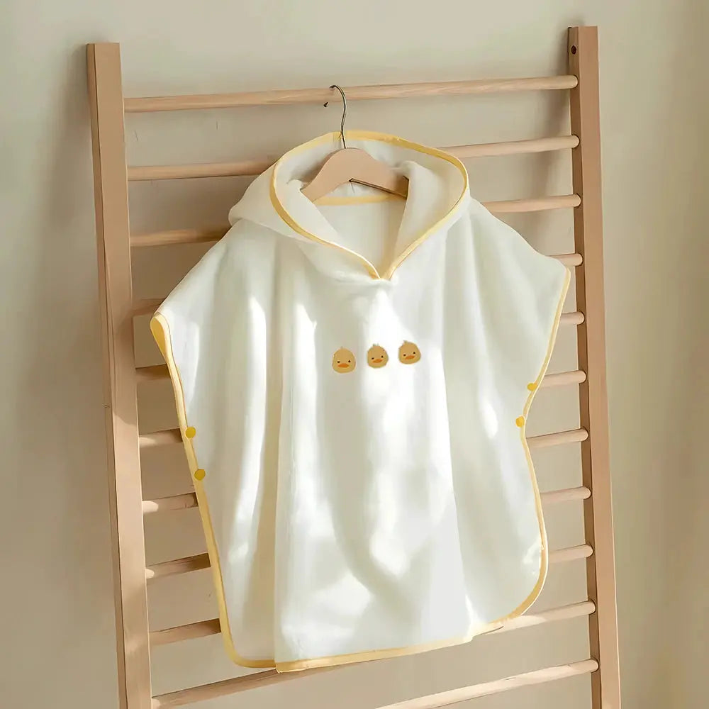 Hooded Baby Bath Towel | Coral Velvet | Cartoon Embroidery | Age 1-3 Years