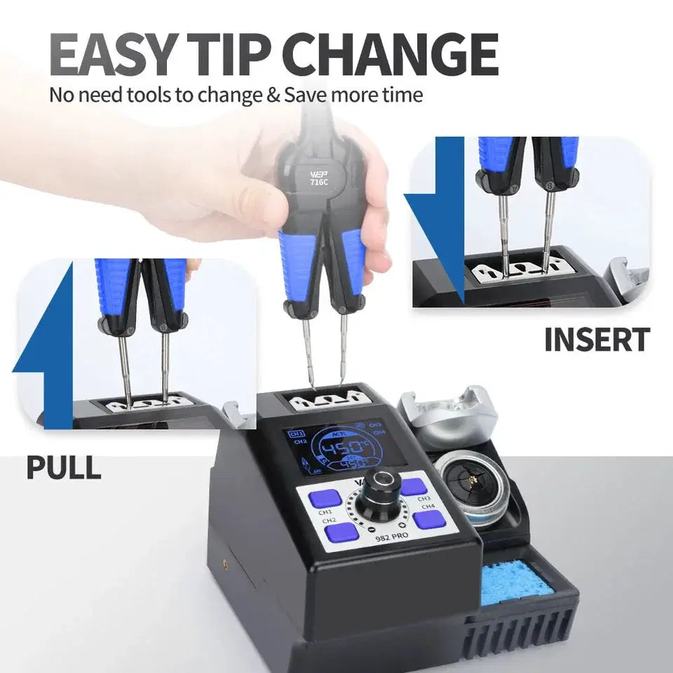 WEP Hot Tweezers Soldering Iron Station 982 PRO Precision Desoldering Station For Micro-components Repair DIY SMD Welding 982DSE from PriceLows™