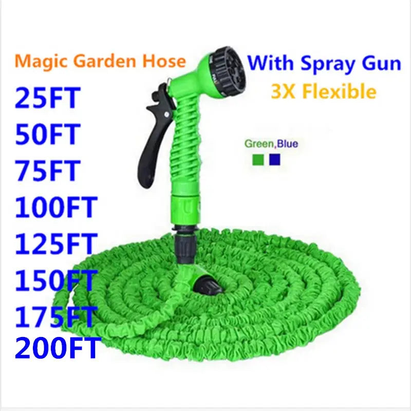 Expandable Magic Flexible Garden Hose To Watering With Spray Gun Garden Car Water Pipe Hoses Watering 25-200FT from PriceLows™