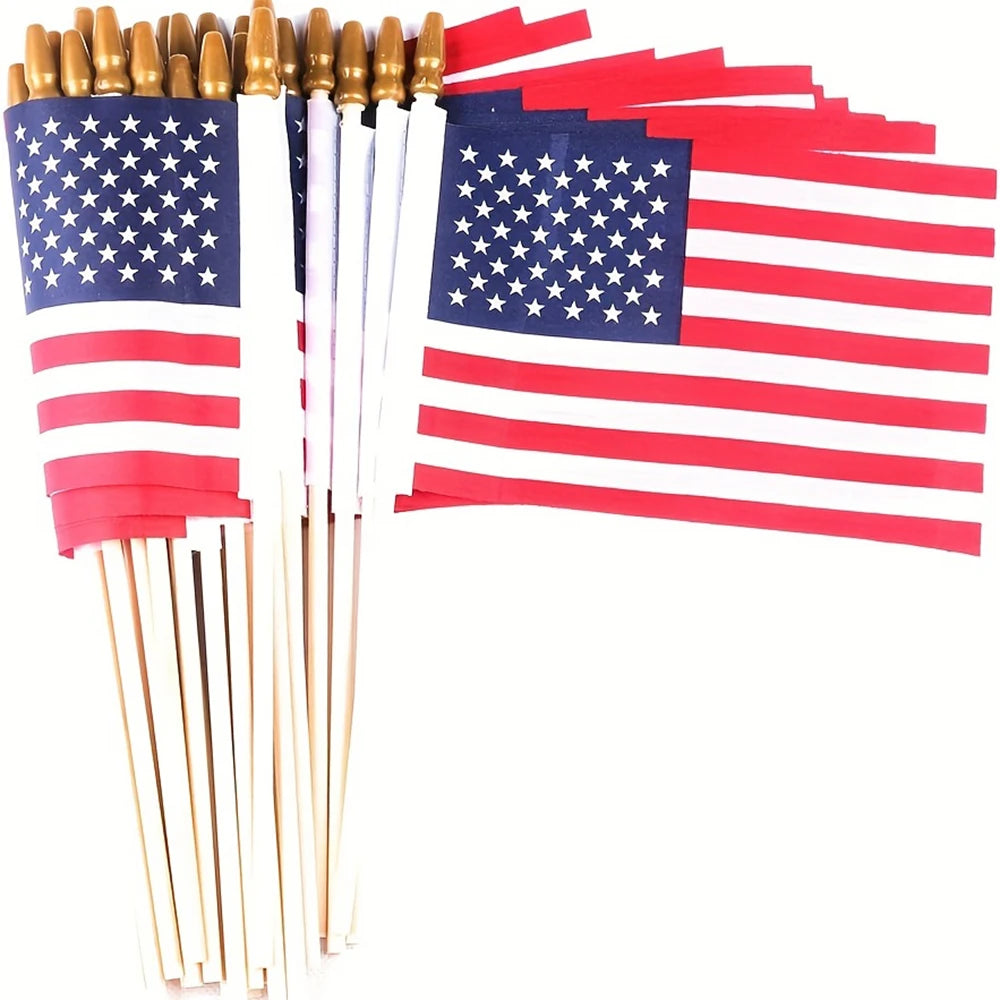 Mini American Flags | 4x6 Inches | 100 Pack | Labor Day Decor