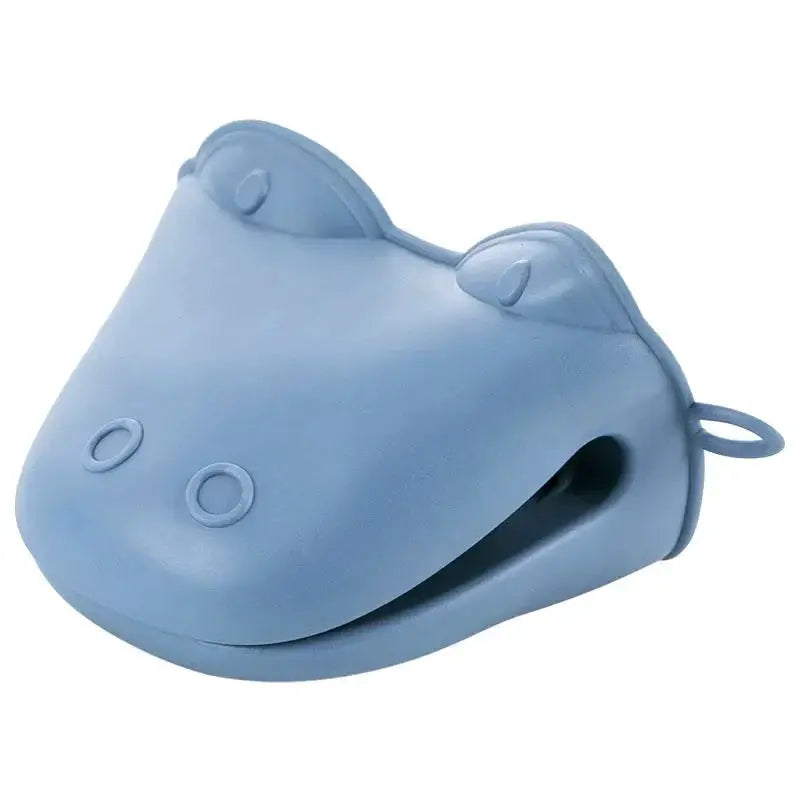 Oven Mitts | Silicone Heat Resistant | Hippo Pattern | One Size