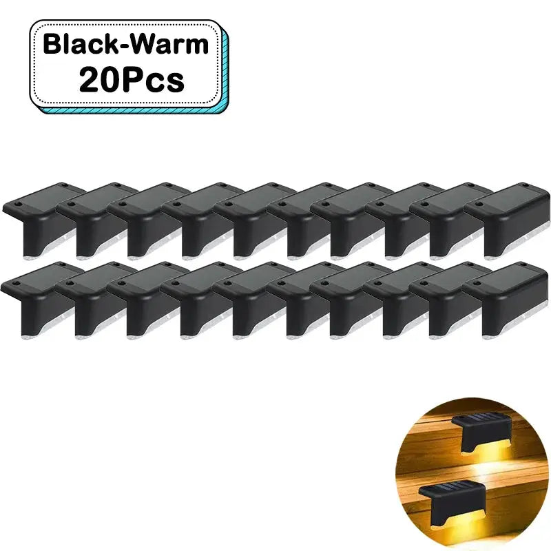 Outdoor Solar Step Lights Warm White LED Waterproof Stair Path Lighting for Garden Patio Fence Balcony Decoration Solar Power from PriceLows™
