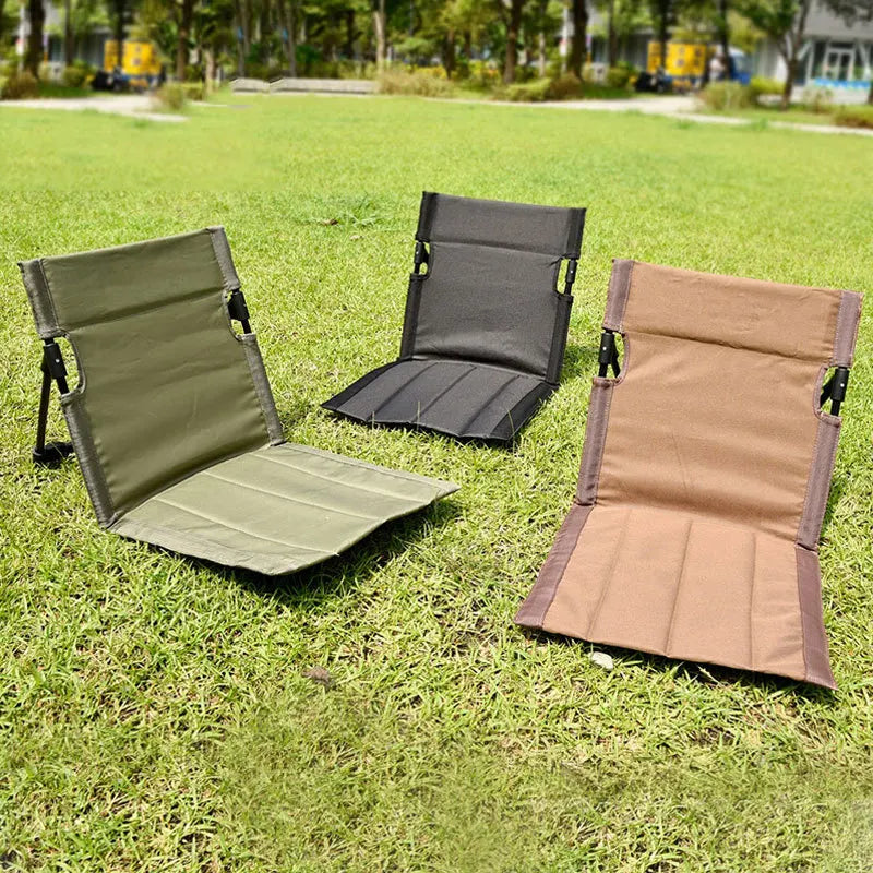 Folding Beach Chair | Metal Frame | Backrest Cushion | Outdoor Foldable