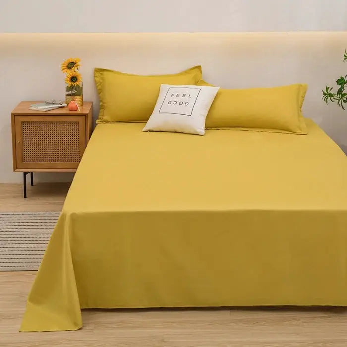 1pc Solid Color Flat Bed Sheet Soft Home Linen for Single/Double/Queen/King Beds from PriceLows™