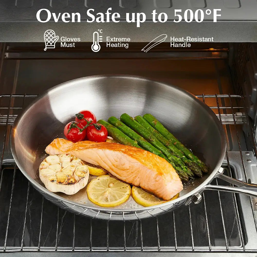 Tri-Ply Stainless Steel Cookware Set 10 Piece, Professional 18/10 Stianless Steel Pots and Pans Set, Oven & Induction Safe from PriceLows™
