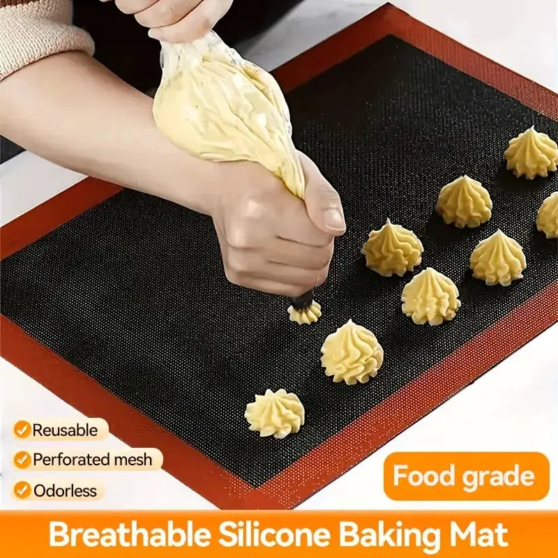 Baking Mat | Reusable Perforated Silicone | Airflow Mesh Oven Safe | One Size