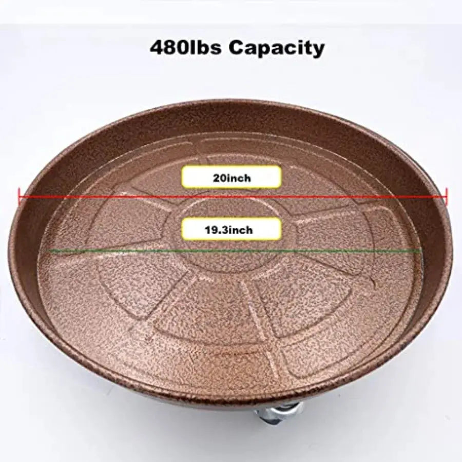 Round Plant Stand with Lockable Wheels 480lb Heavy Duty for Indoor Outdoor Large Rolling Dolly Planter Caddy on Casters to Carr from PriceLows™