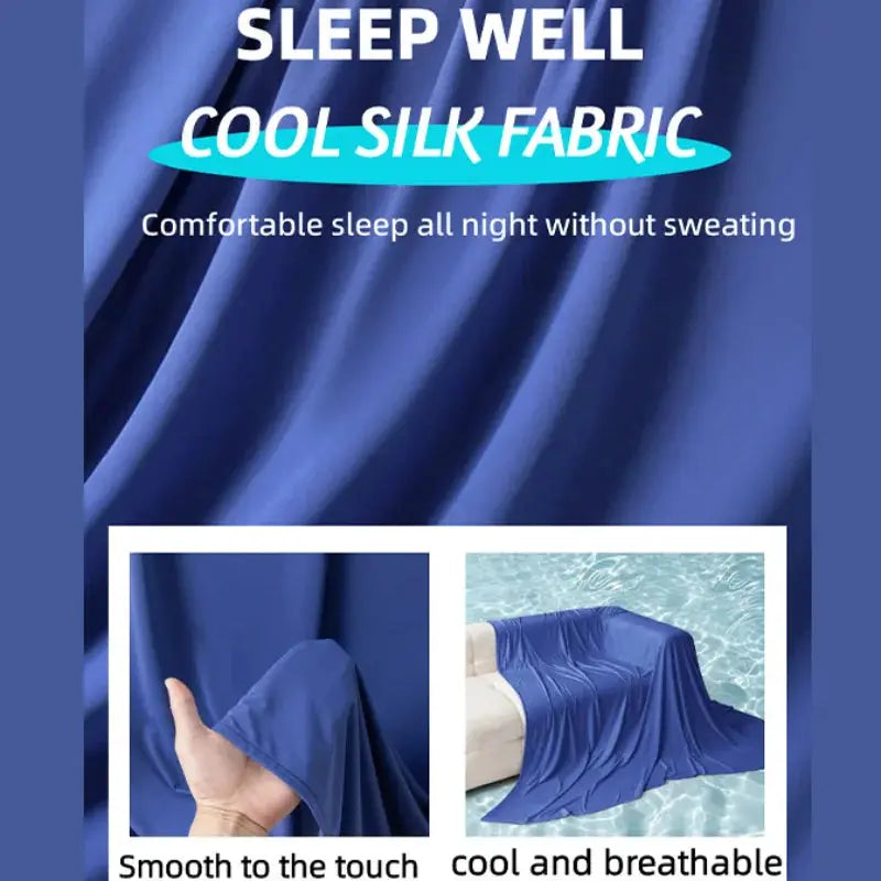 Cotton Bamboo Blanket | Ice Silk Cooling | Lightweight Breathable | Solid Summer Quilt