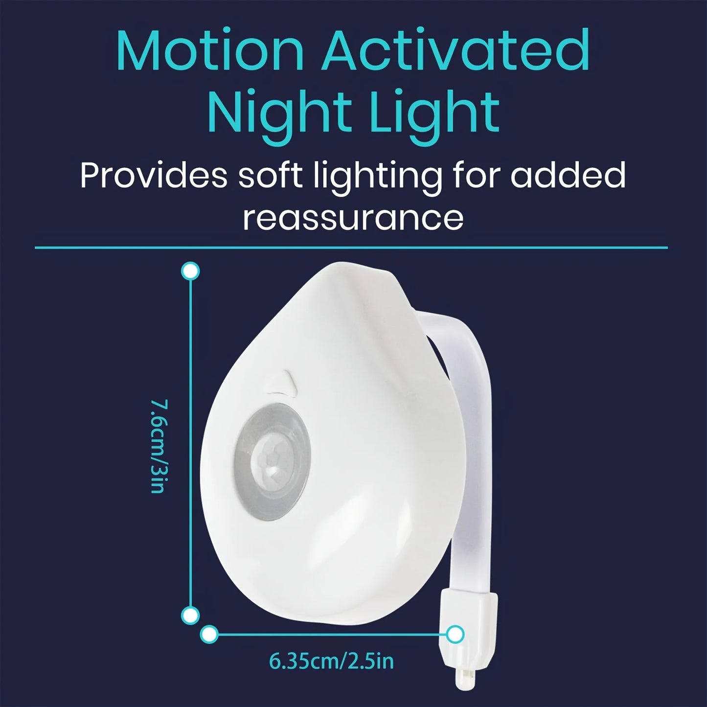 Toilet Night Light | Motion Sensor | 8 Color LEDs | AAA Included