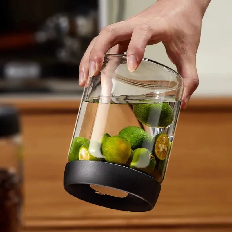 Coffee Beans Storage Jar | Airtight Vacuum Seal | Glass Bottle | Over 501ml