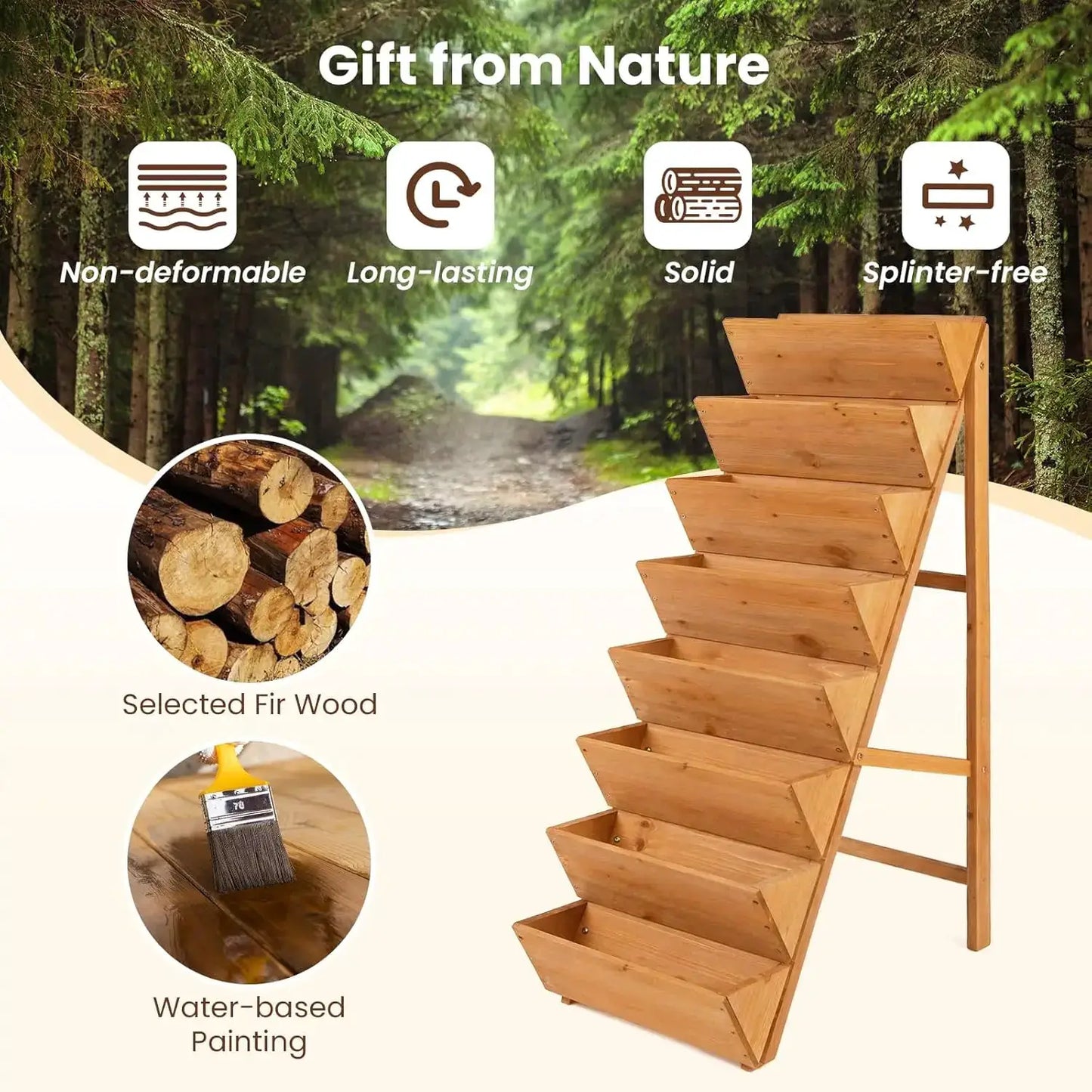 Vertical Raised Garden Bed, Freestanding Wood Elevated Planter Box w/Legs for Growing Vegetables Flowers Herbs, Indoor O from PriceLows™