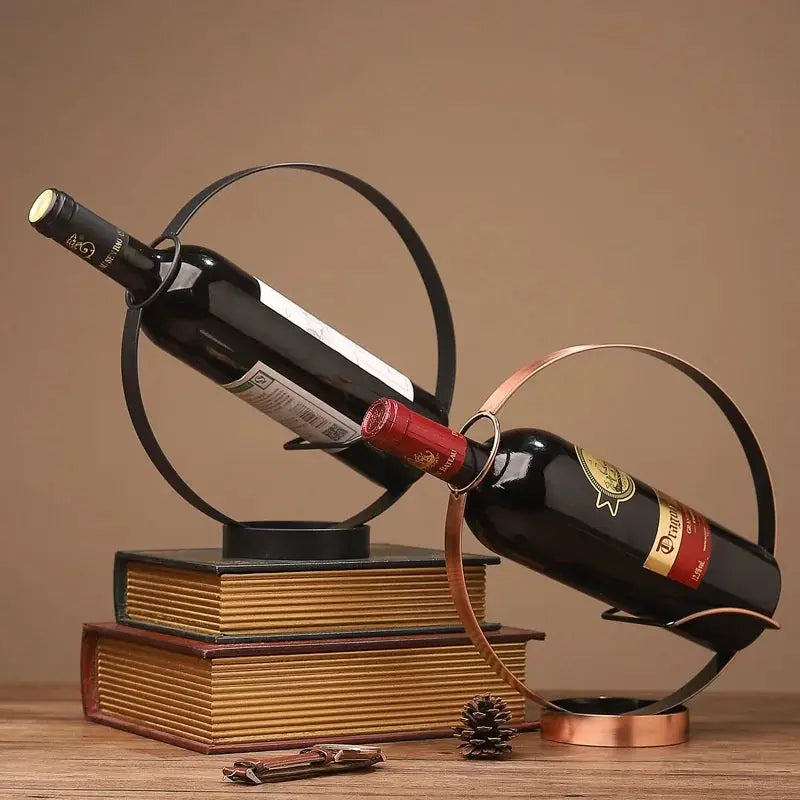 Creative Retro Iron Round Wine Rack Home Desktop Decoration Rack Bar Wine Cellar Bar Supplies from PriceLows™