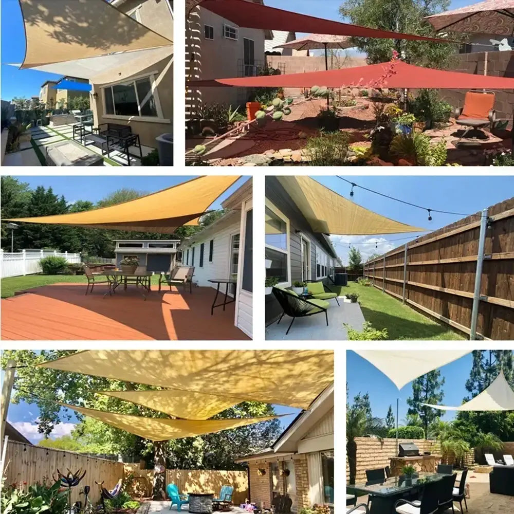 Triangle Sun Shade Sail | Waterproof UPF50+ Poly Canvas | Backyard Patio Garden Canopy