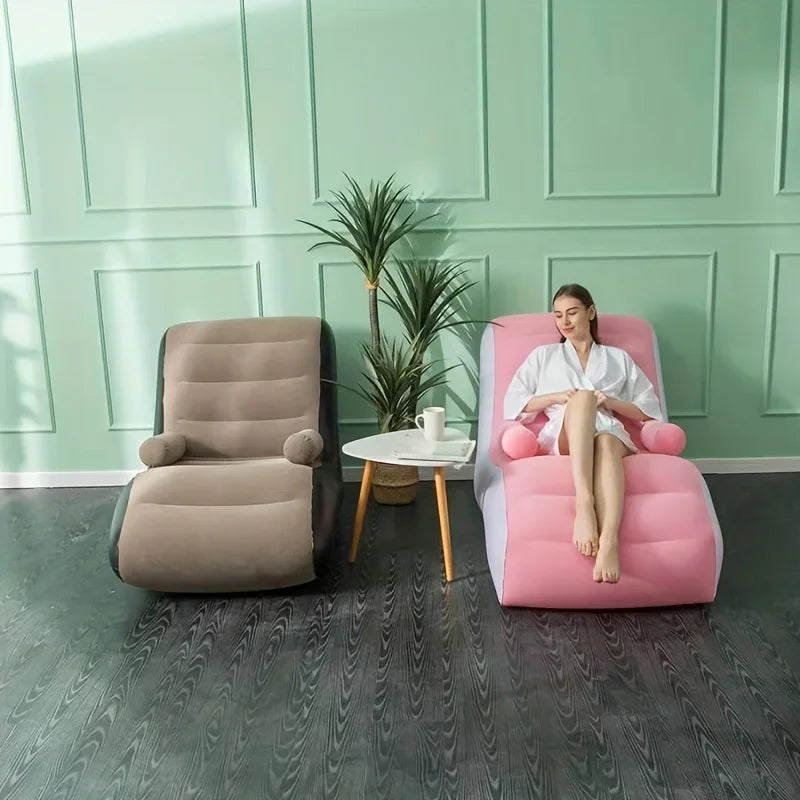 Inflatable Lazy Sofa | S Shaped Ergonomic Recliner | Flocking PVC | For Kids