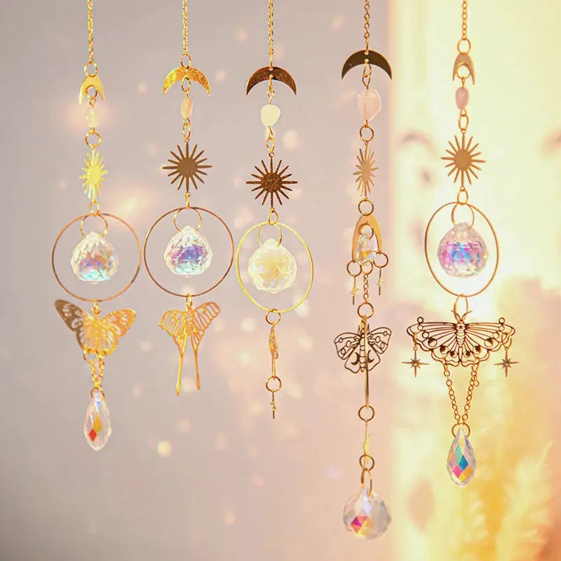 Sun Catcher Crystal Suncatcher Wind Chimes Sunflower Prism Ball Pendant Home Decoration Outdoor Decor and Accessories from PriceLows™