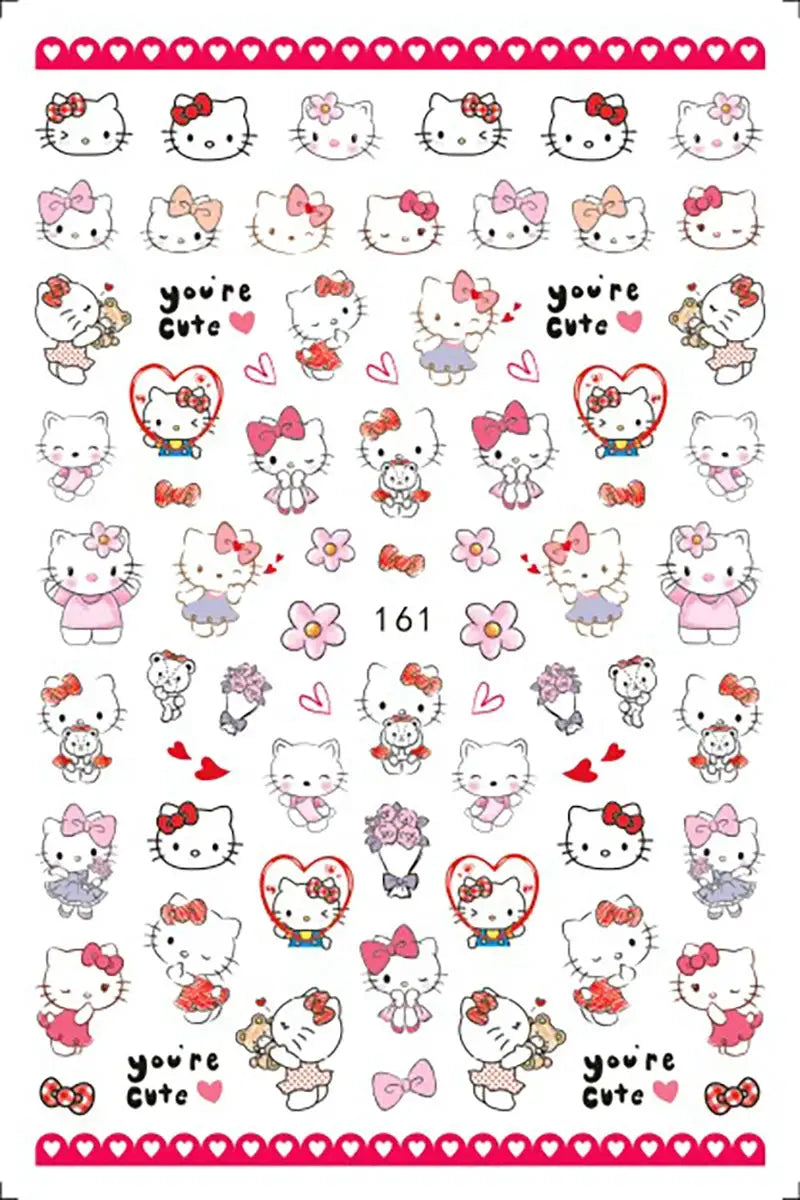 1PCS Cartoon Kawaii Pokémon Nail Stickers 3D Sanrio Hello Kitty Stickers For Nails Nails Accesories Anime Kuromi Nail Supplies from PriceLows™
