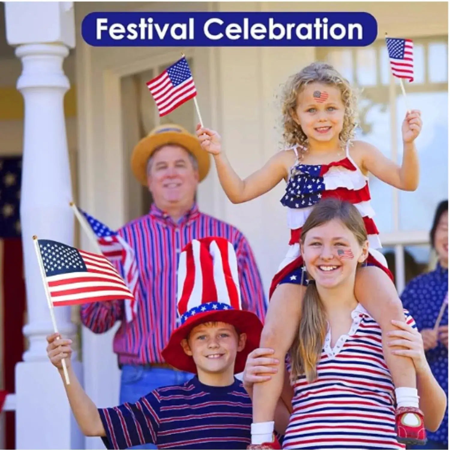50pcs/20pcs American USA Flags on Sticks for 4th July Decorations, America Small Flags for Memorial Day Independence Day Decor from PriceLows™