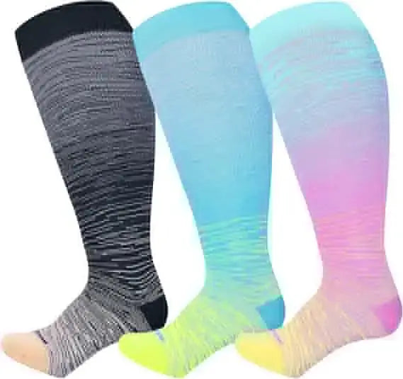 Men Compression Socks | 20-30 Mmhg | Cotton Nylon | 3 Pairs 2Xl To 7Xl