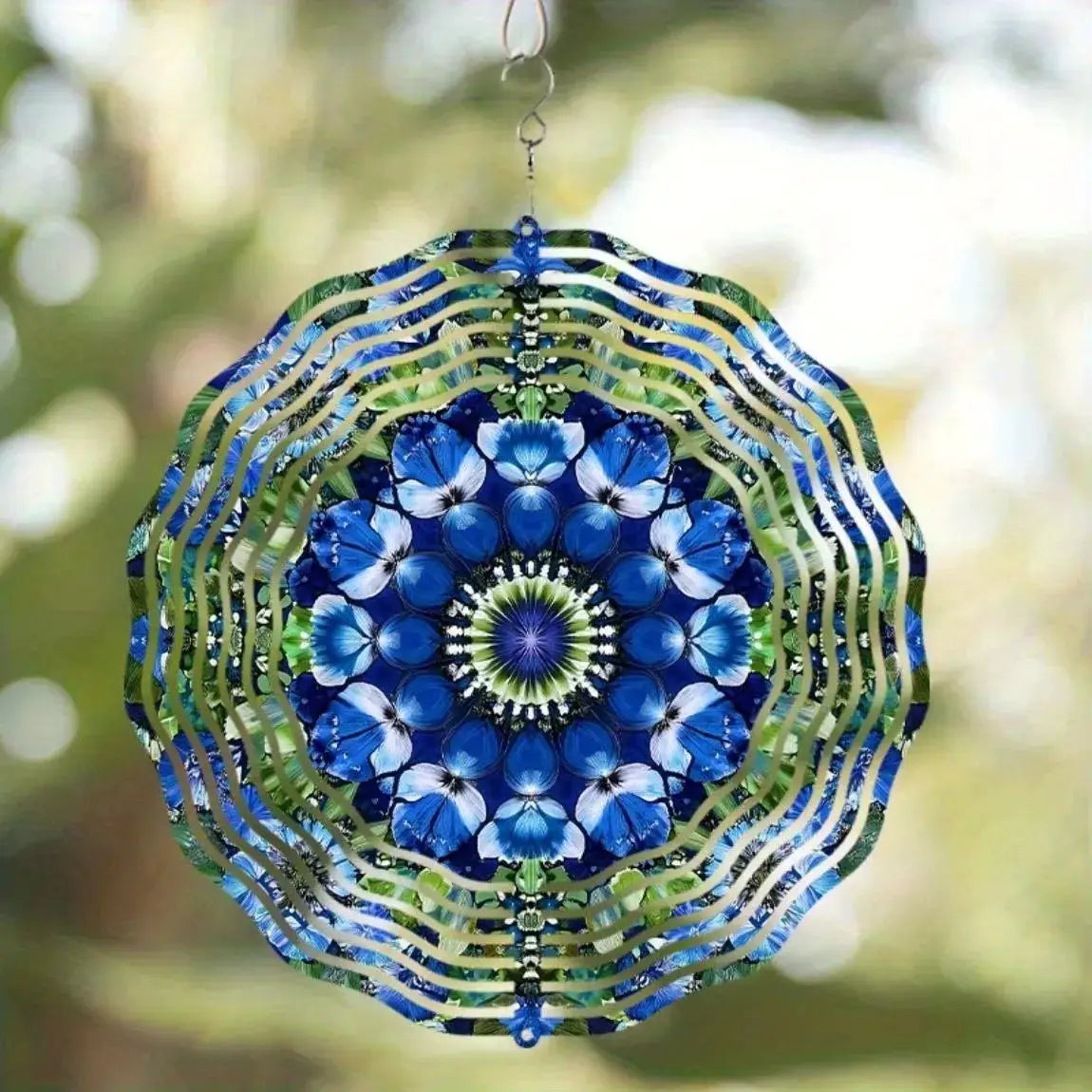 Vibrant Hummingbird Wind Chime - Floral Mandala Metal Spinner, Indoor Outdoor Decor for Yard & Balcony from PriceLows™