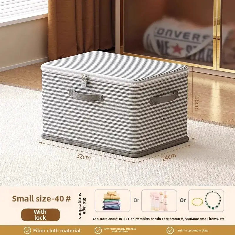 Lockable storage box, used for organizing clothes, blankets, toys in wardrobes, foldable password storage box from PriceLows™