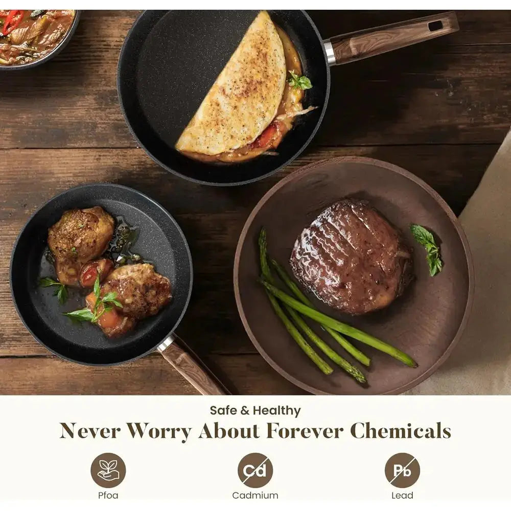12-Piece Black Non-Stick Pots and Pans Set, Kitchen Induction Cookware, Premium Nonstick Cooking Set from PriceLows™