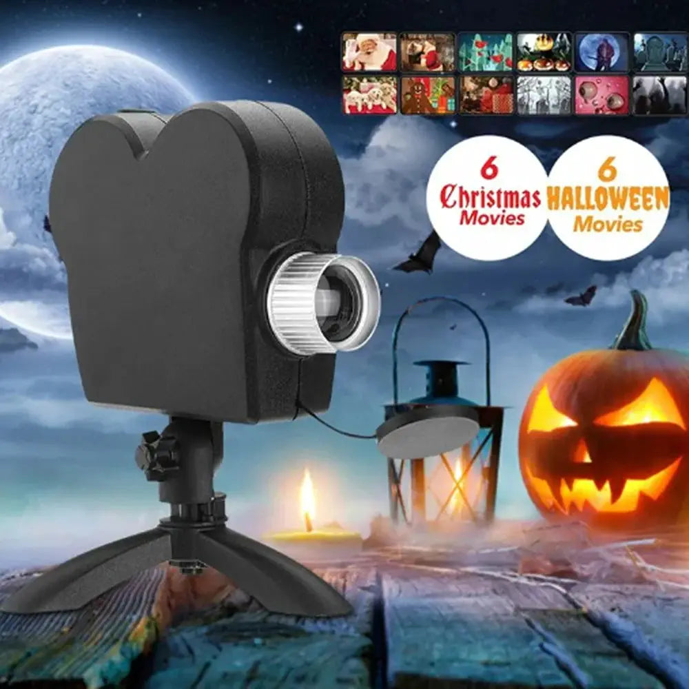 Outdoor Festival Projector | Battery Powered | Seasonal Modes | Window Mount