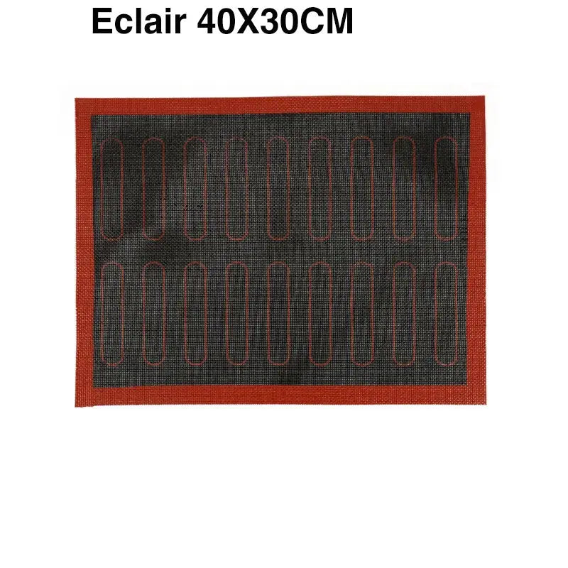 Silicone Baking Mat | Perforated Nonstick Surface | Eclair Macaron Pastry Mold