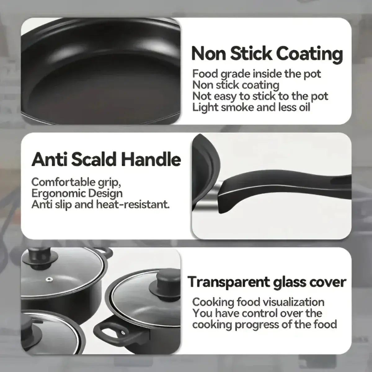 13-Piece Nonstick Cookware Set, Induction Compatible Pots and Pans with Utensils for Kitchen & Outdoor Cooking from PriceLows™
