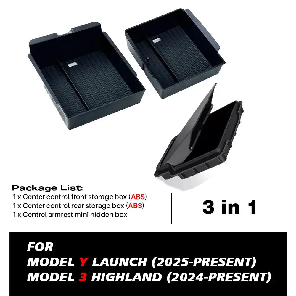 For Tesla Model Y Juniper 2025 Armrest Organizer Hidden Box Center Console Storage Box Trays For Tesla Highland 2025 from PriceLows™