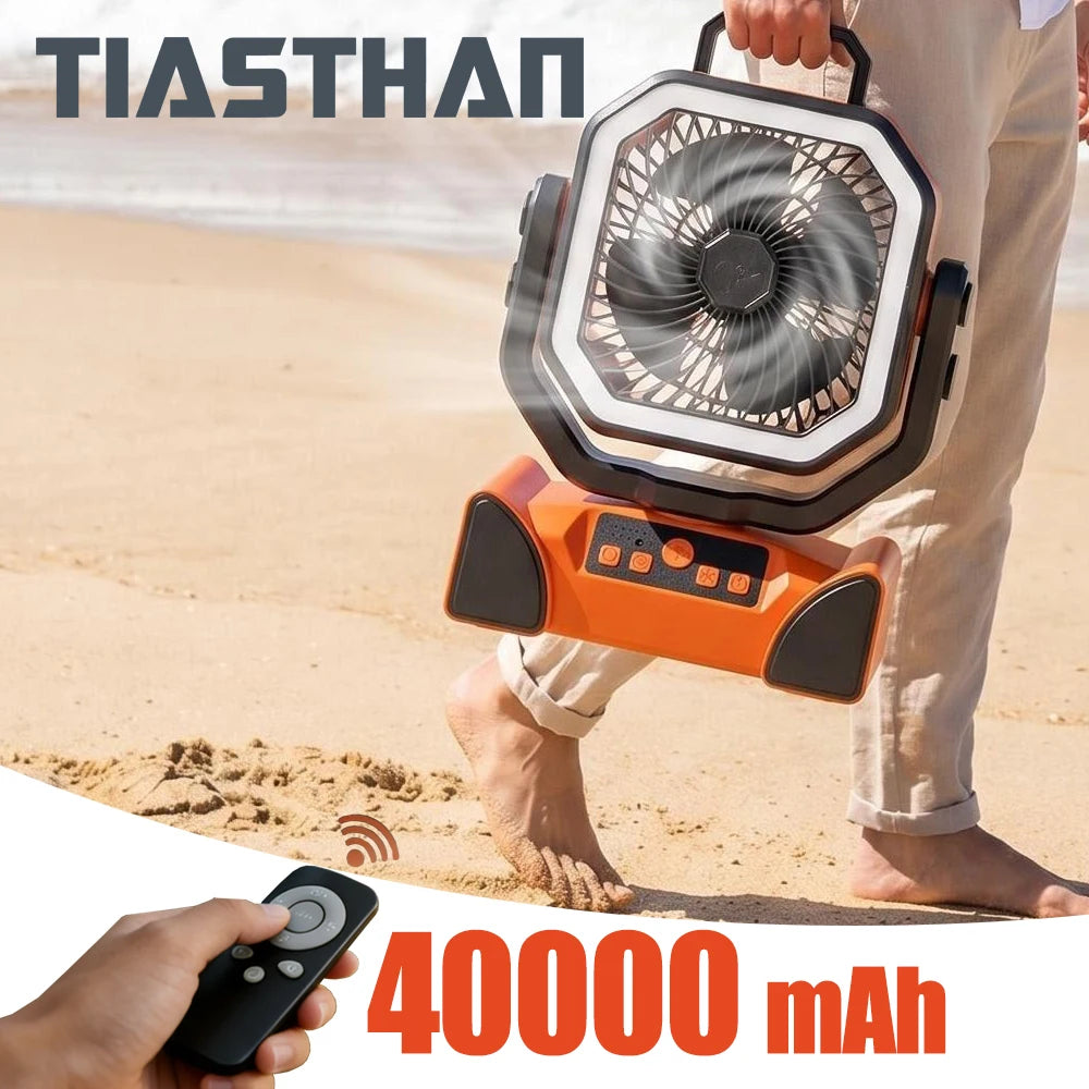 Portable Camping Fan | 50000mAh Battery | Remote Control 4 Speeds | One Size