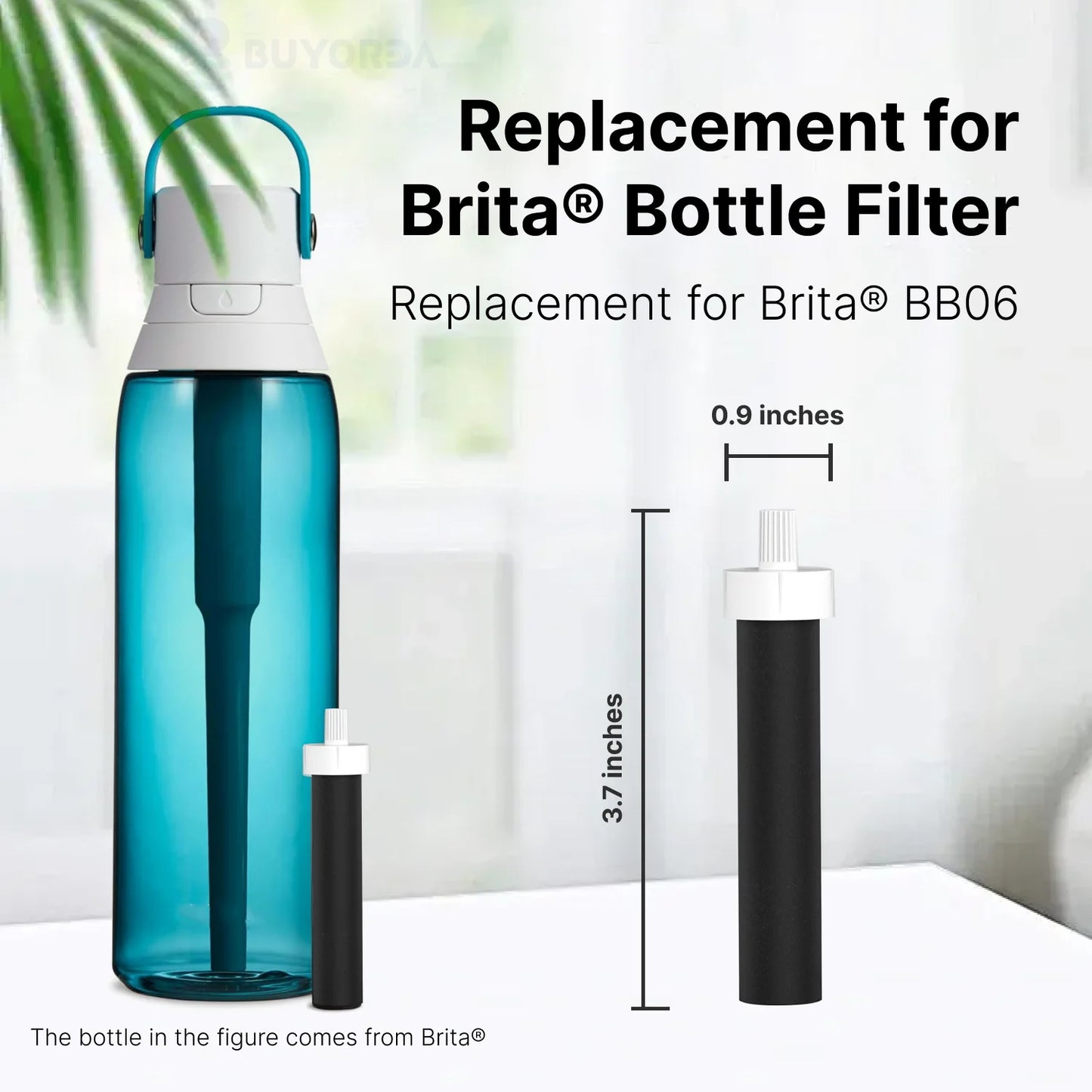 Water Bottle Filter Replacement for Brita BB06 Compatible with Brita Hard Sided and Sport Bottle Filter Long Lasting Clean 8PACK from PriceLows™