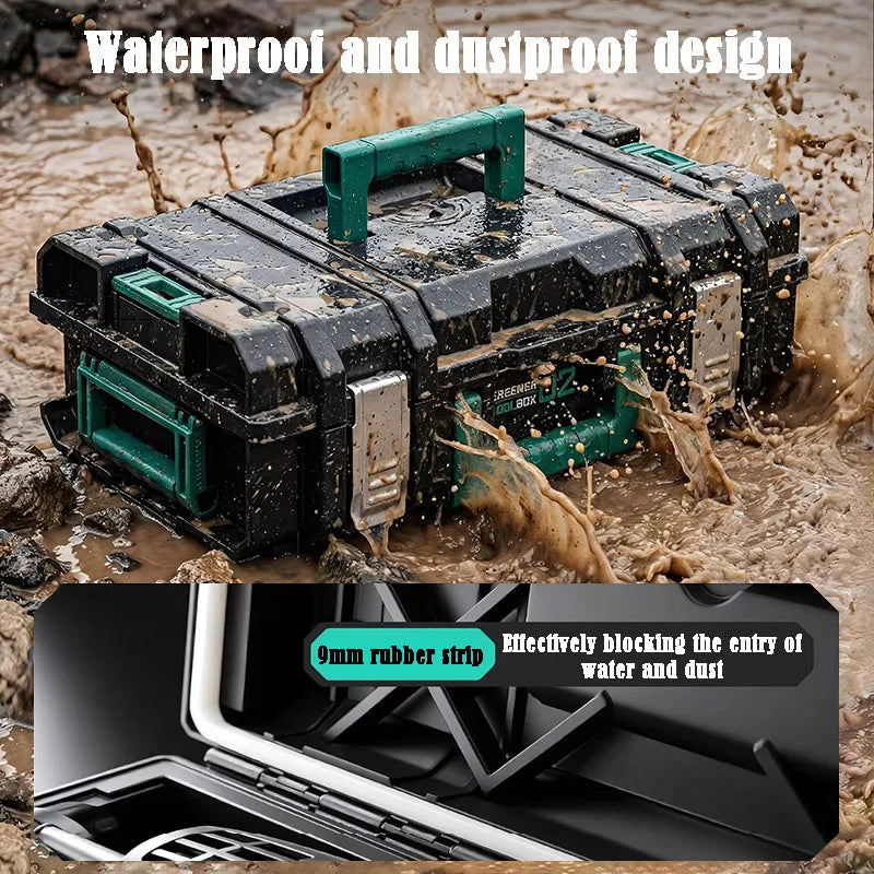 GREENER Hardware Storage Box Large Capacity Toolbox Portable Stackable Tool Organizer Boxes Free Combination Handheld Toolbox from PriceLows™
