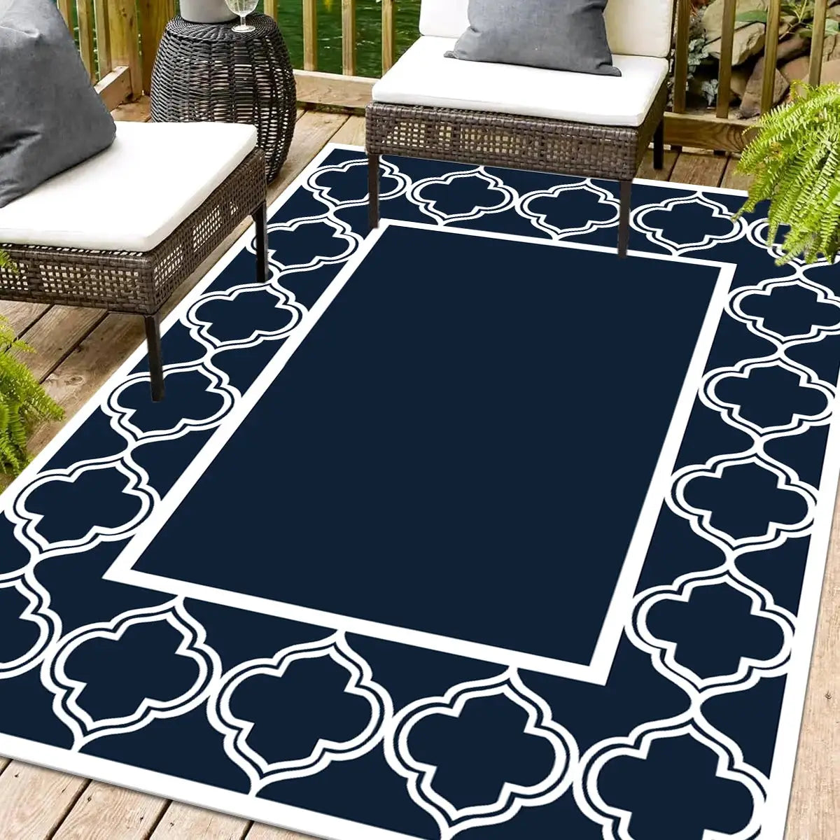 Double-Sided Outdoor Waterproof Reversible Mats Plastic Straw Patio Rugs PP Material Double Layer Woven Carpet Family Picnic Mat from PriceLows™