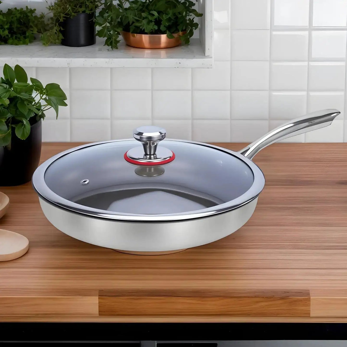 Titanium Pan With Lid | 3L Capacity | Induction Compatible | 20cm Diameter