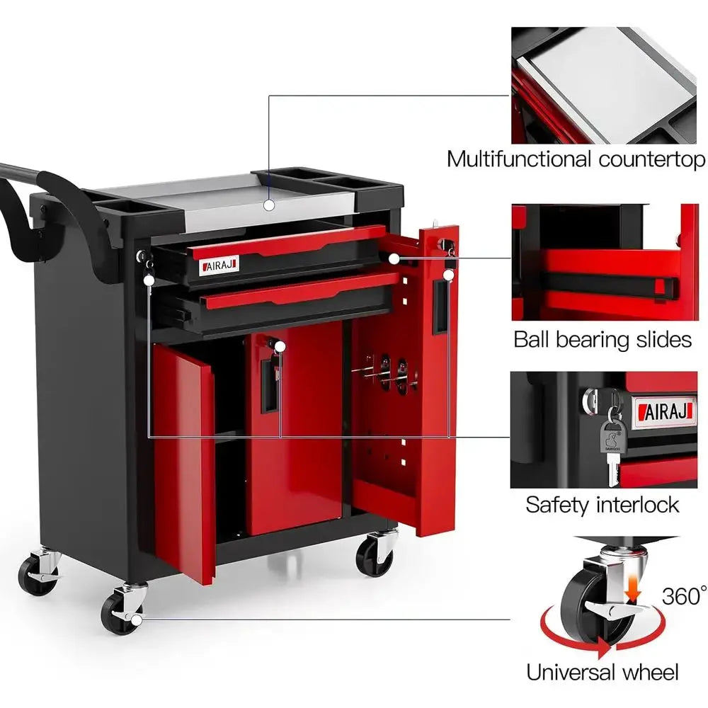 2-Der Tool Chest with Wheels, Rolling Tool Chest with Side Der,Tool Cabinet Ders lockable,Tool Cart with Top comparent,or Garage from PriceLows™