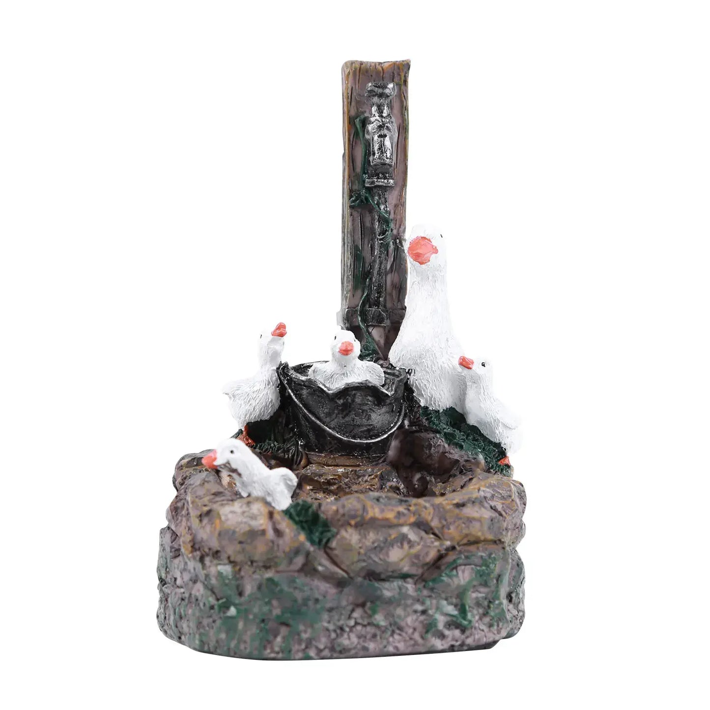 Funny Animal Decoration Duck /Squirrel Fountain Ornament Landscaping Decor with Light Garden Duck Squirrel Figurine Garden Decor from PriceLows™