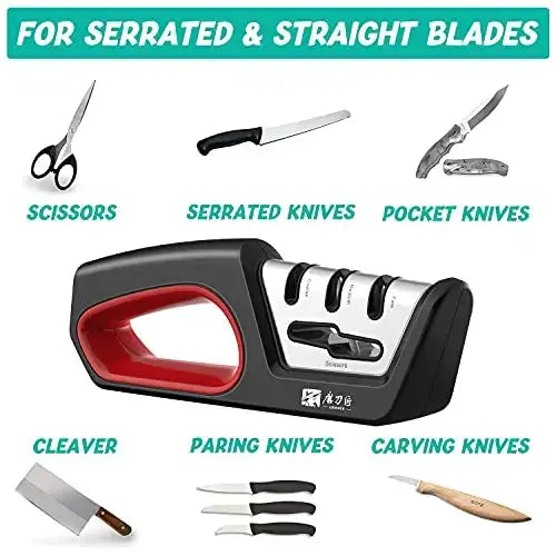 Knife Sharpener | Four In One | Serrated Knife And Scissor Sharpening | One Size