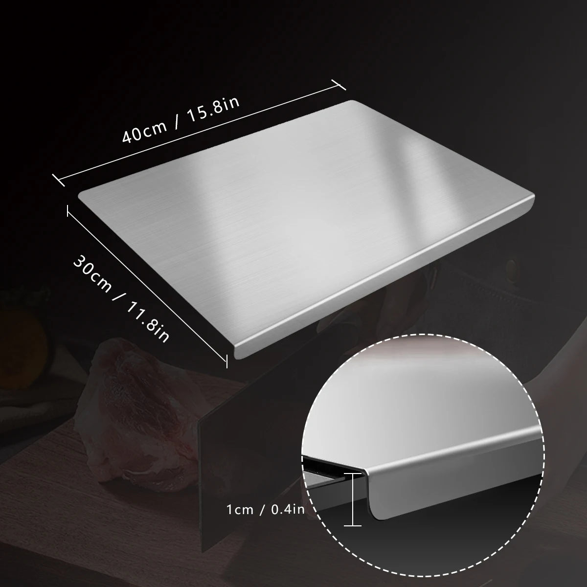 304 Stainless Steel Cutting Board Butcher Block Household Rolling Board Kitchen Supplies Food Preparation Meal Prep Tools from PriceLows™
