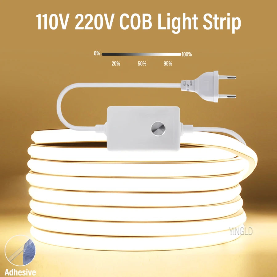 COB LED Strip Light | Dimmable Switch | 3000K/4000K/6000K | 288LED/M