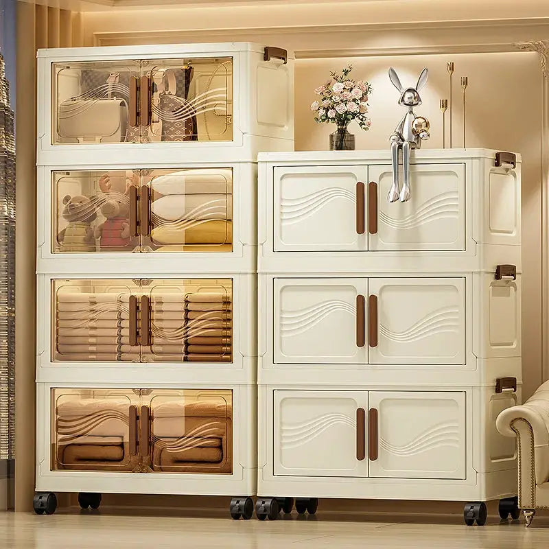Foldable Storage Box with Clear Door - Spacious, Durable, and Easy-to-Assemble - Ideal for Organizing Clothes, Books, Toys, and from PriceLows™
