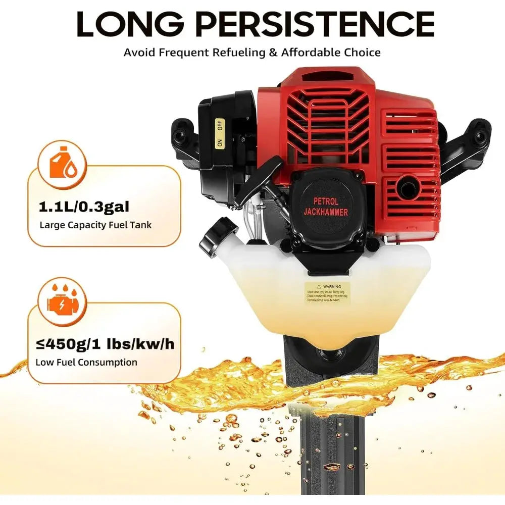 Trench Digger 52CC Handheld Trencher Digger Machine 2 Stroke Gas Powered Garden Tree Digger with Single Cylinder & Air-Cooled from PriceLows™